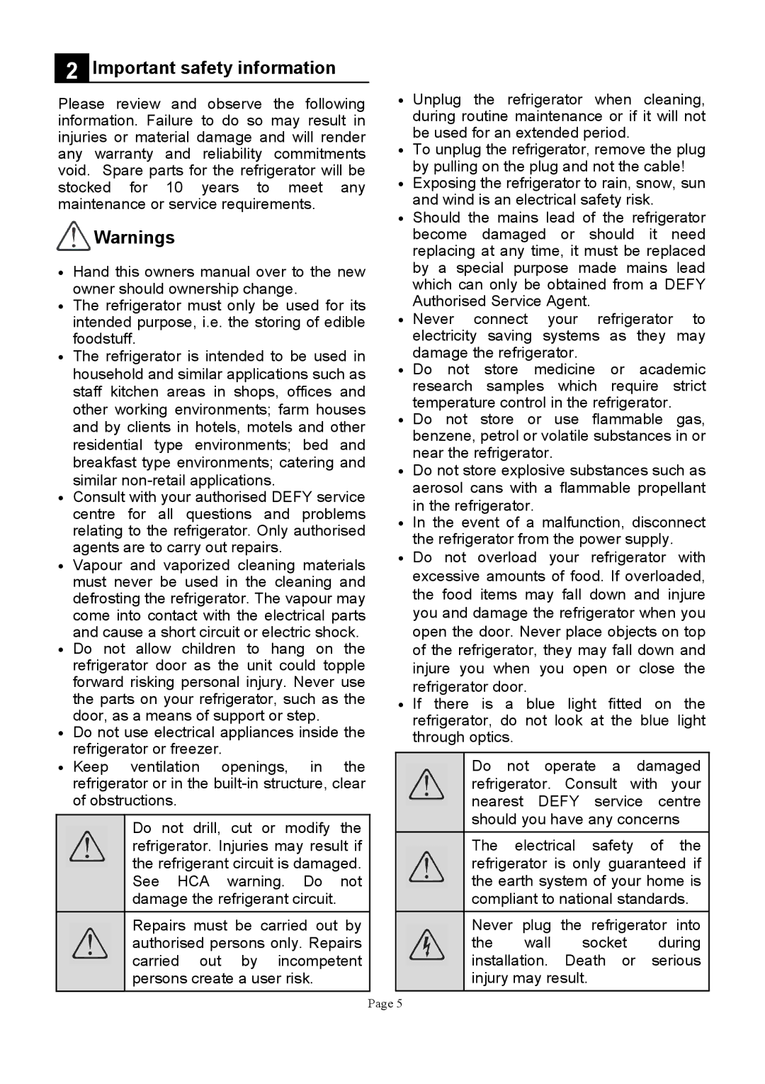 Defy Appliances K60363H manual +1+ 