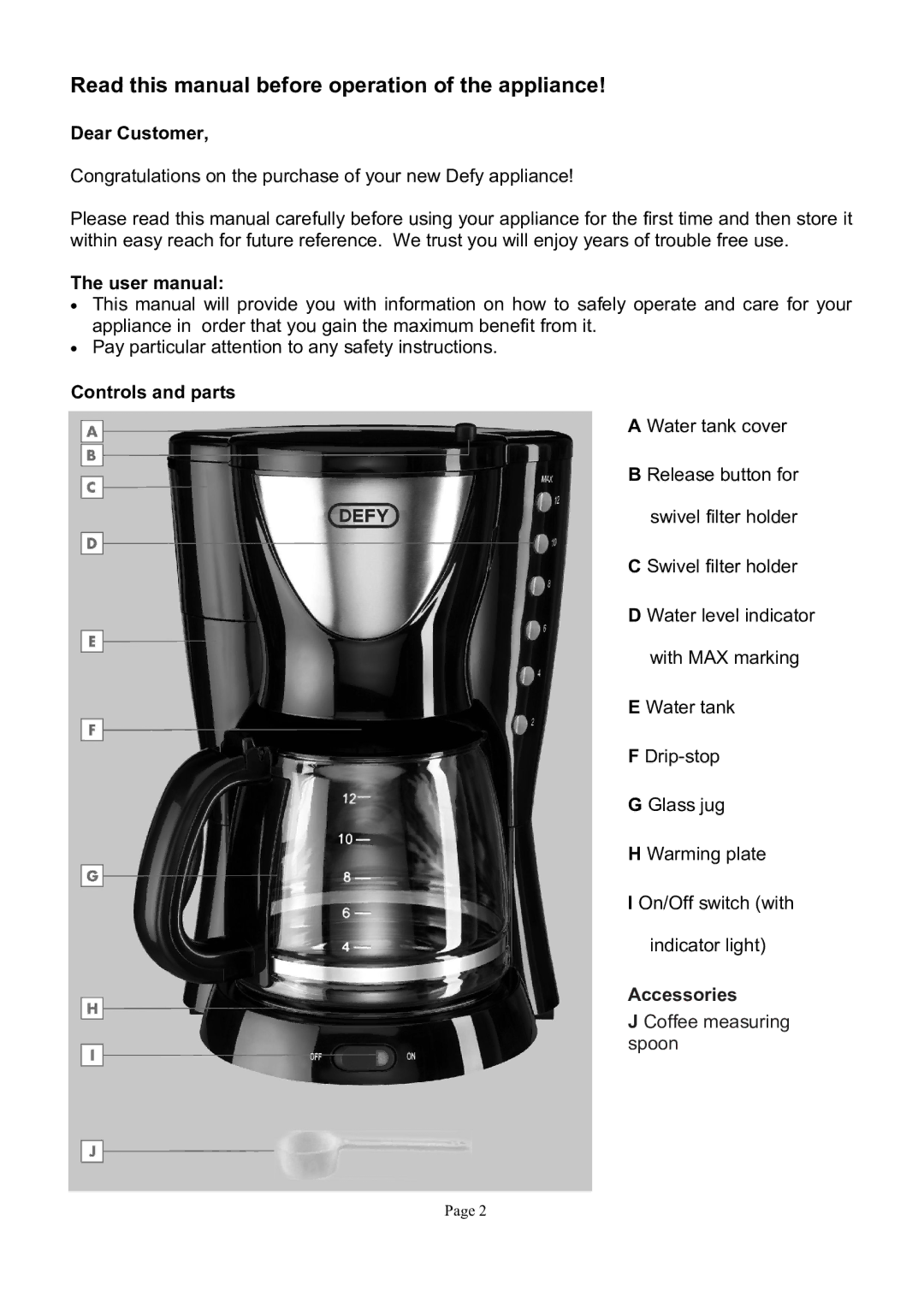 Defy Appliances KM520 manual #!! ##$% 