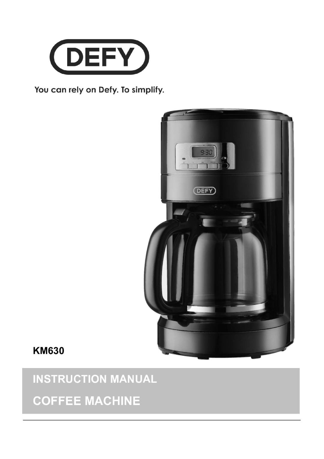 Defy Appliances KM630 manual 