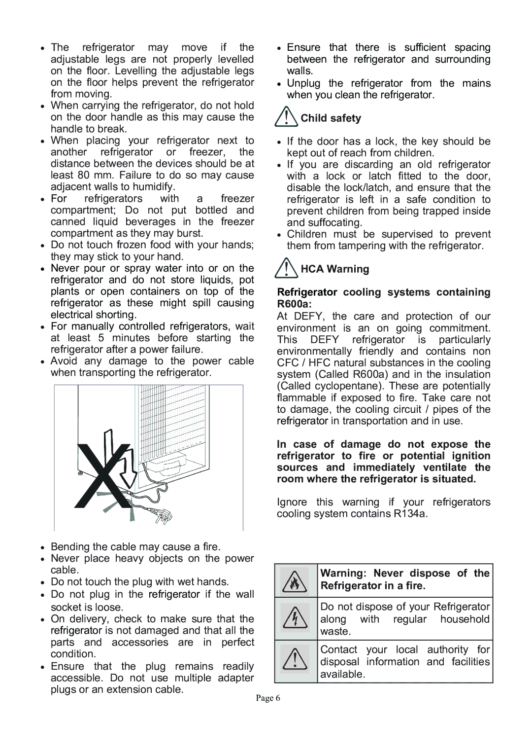 Defy Appliances KS 60361 W, KS 603613 W manual #$&% 