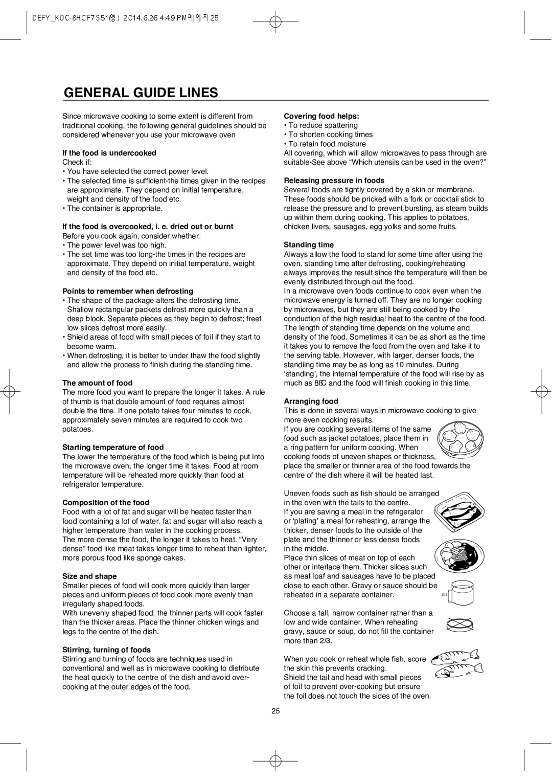 Defy Appliances MWA 2434 MM user manual General Guide Lines 