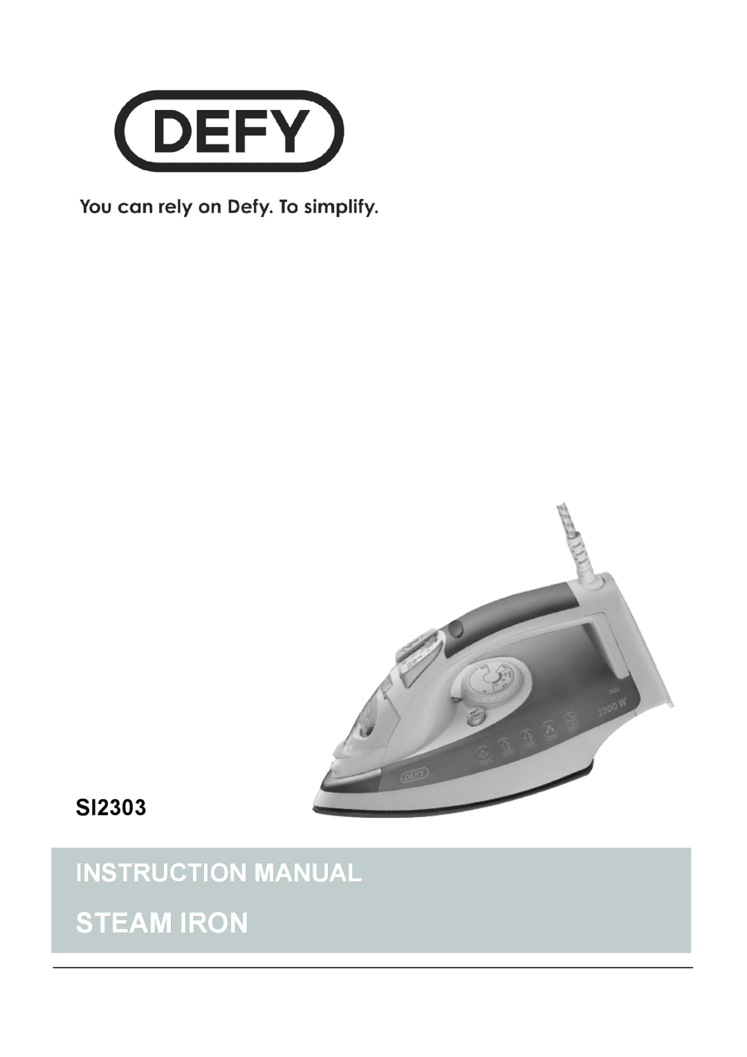 Defy Appliances SI2303 manual 