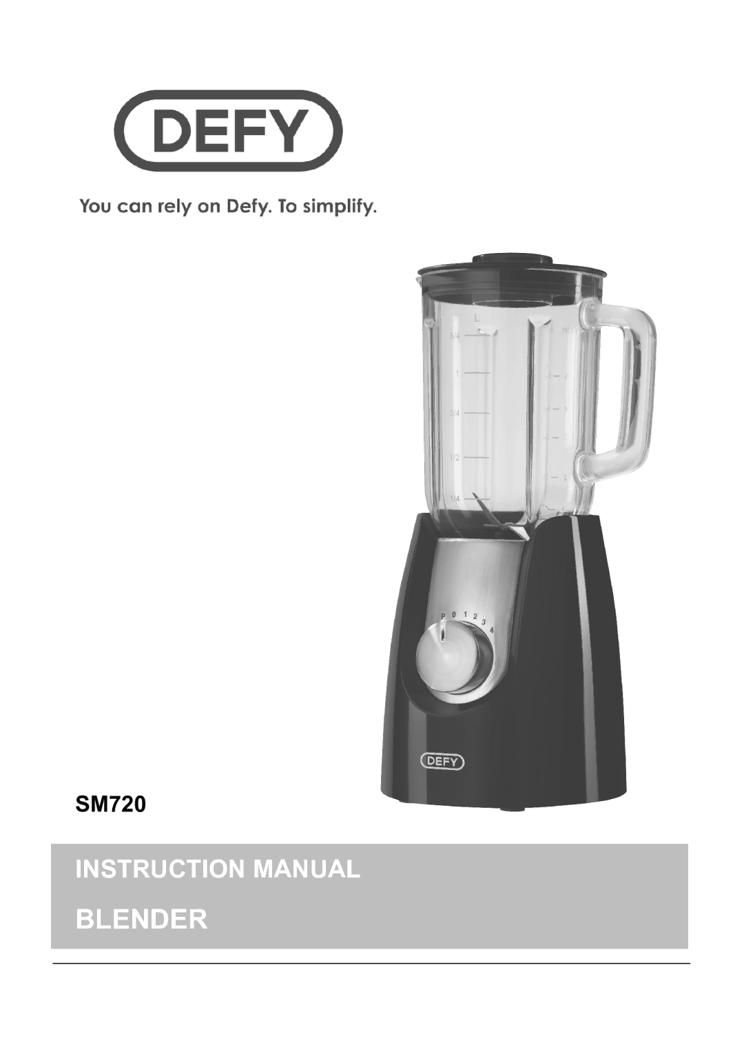 Defy Appliances SM720 manual 