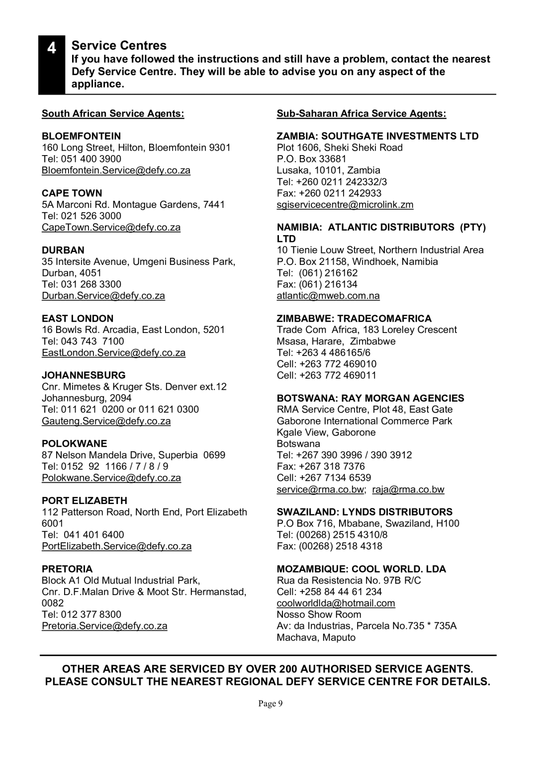 Defy Appliances SM720 manual Be&D 