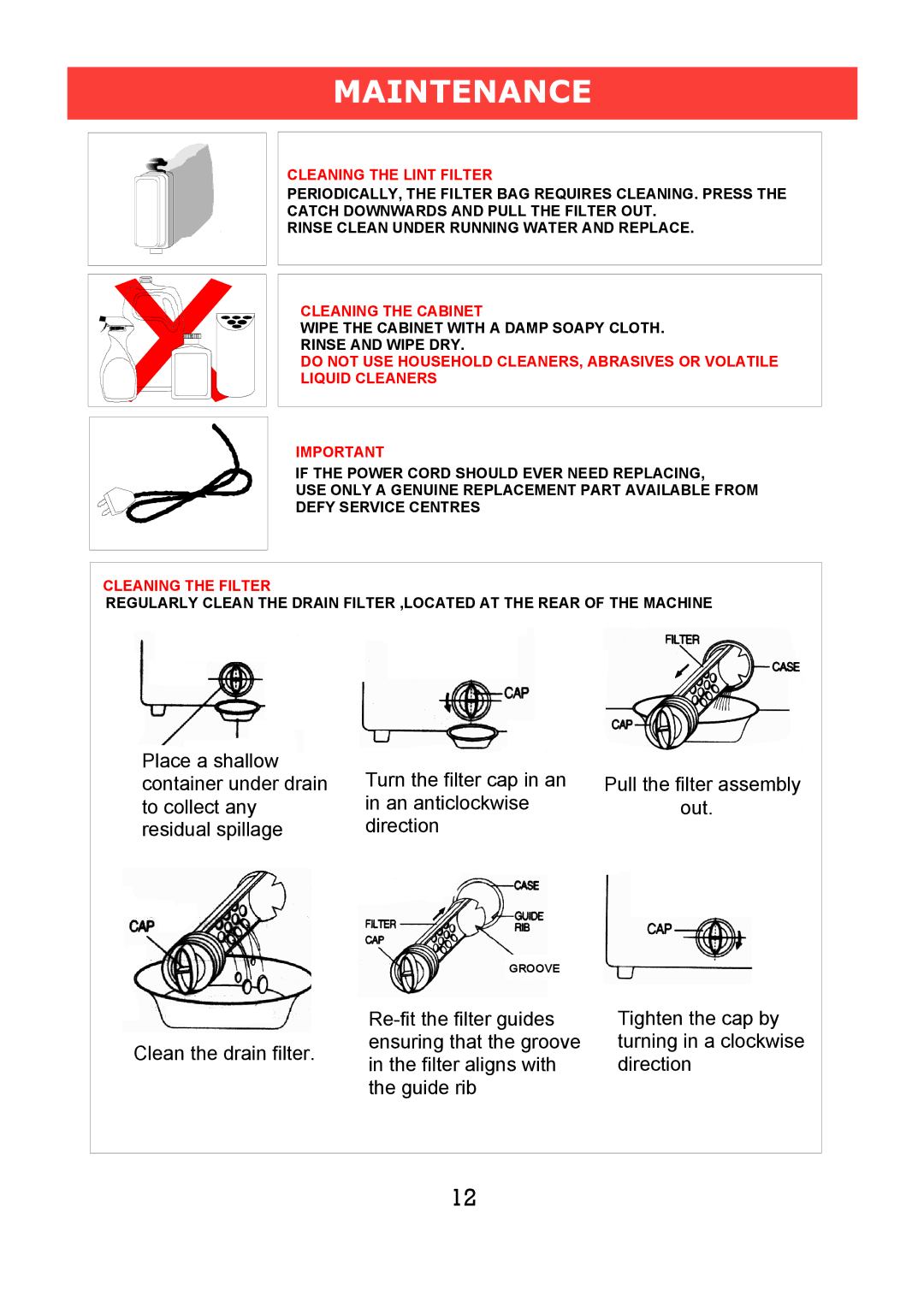 Defy Appliances Twinmaid 1000 manual 