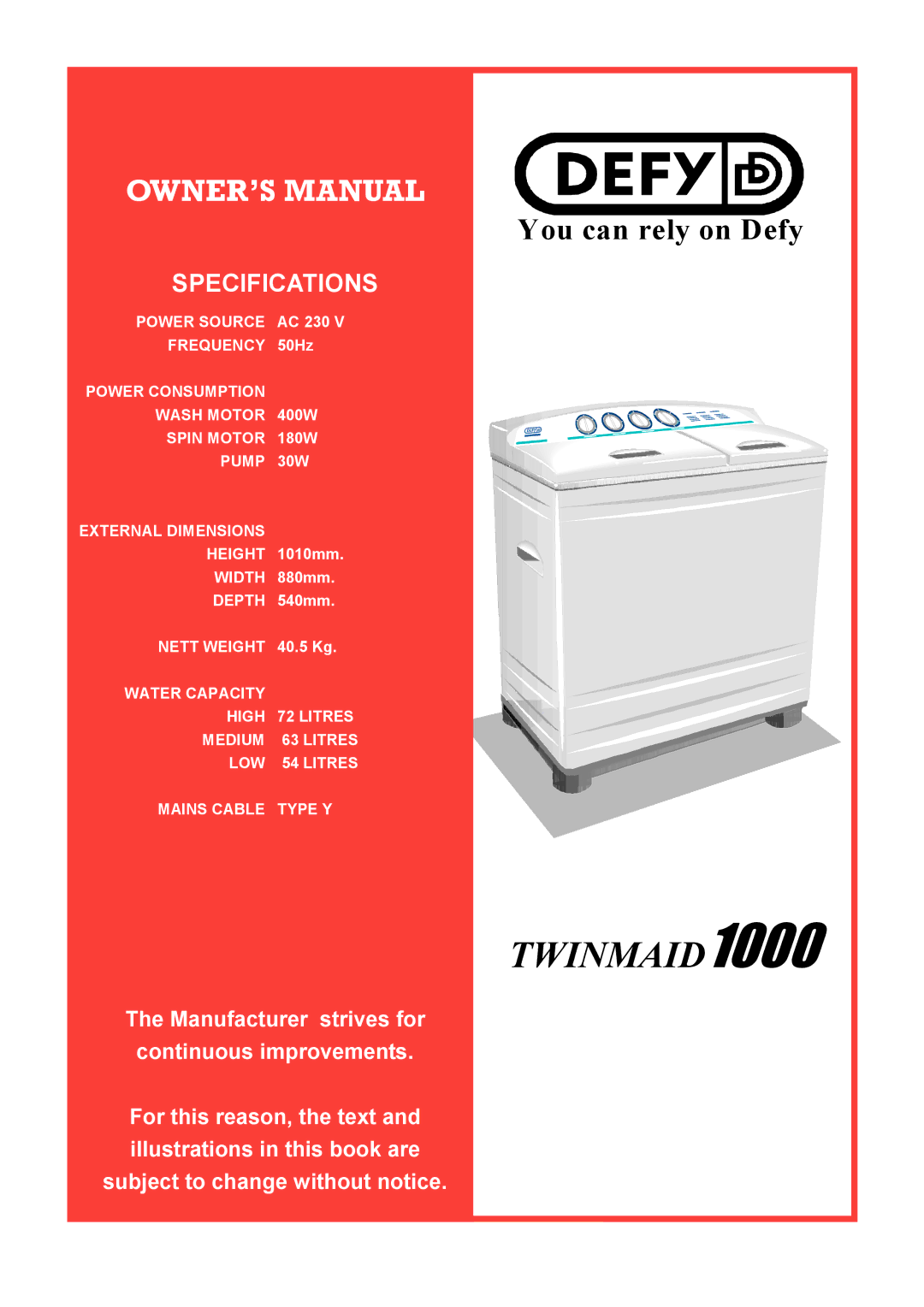 Defy Appliances Twinmaid 1000 manual ?4?752=*477D5= 883?52==4B22E5?7 3BF7@2@45=G79423=2@7 