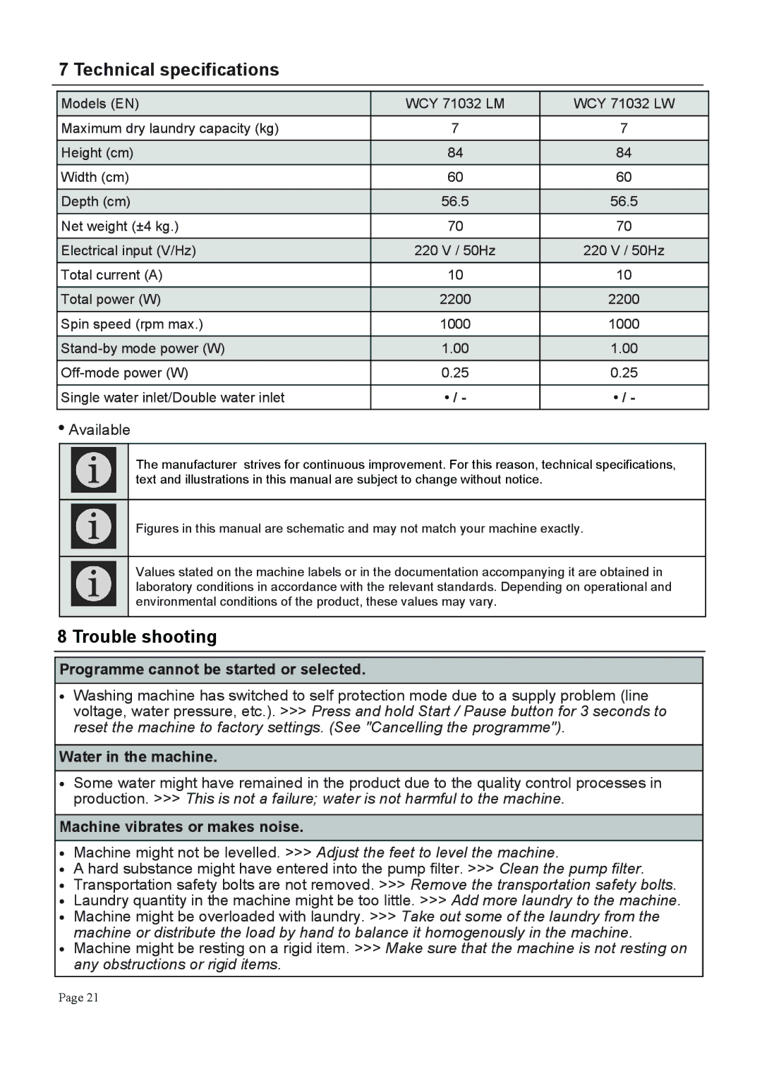 Defy Appliances WCY71032LM, WCY71032LW manual +0%&+ 