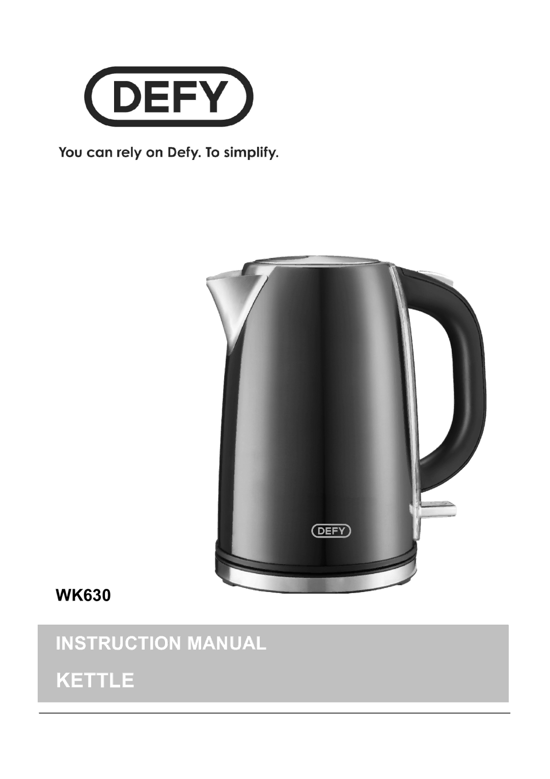 Defy Appliances WK630 manual 