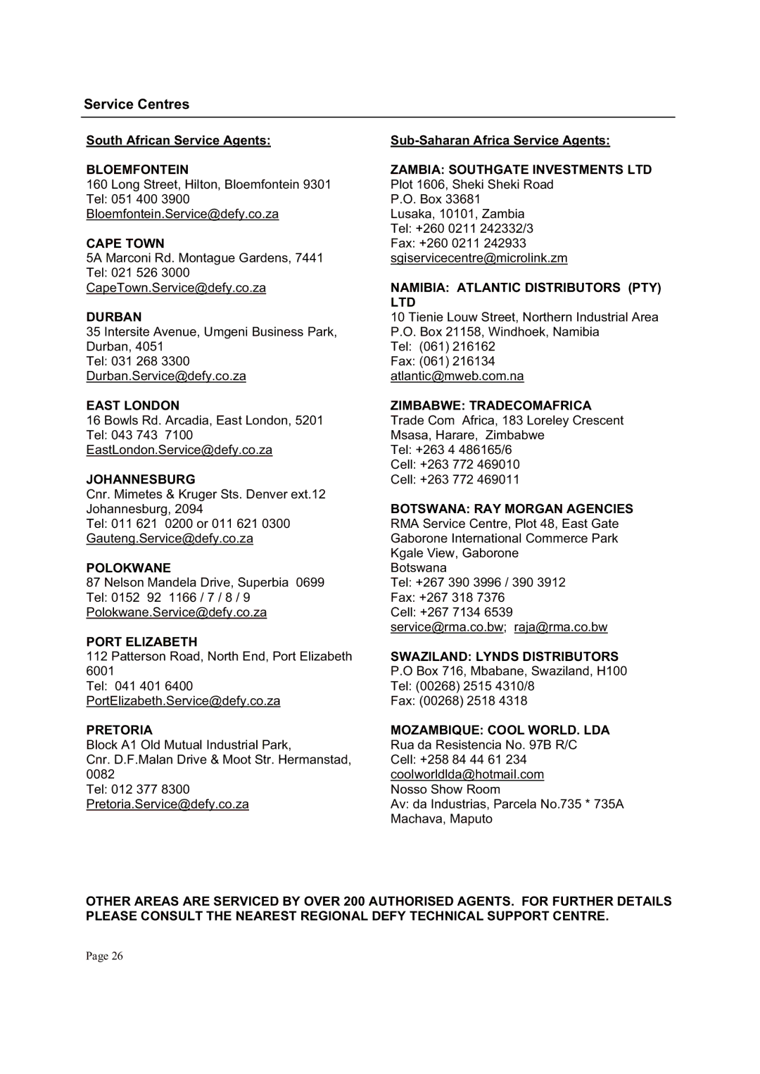 Defy Appliances WTL8019W, WTL8019M manual + 