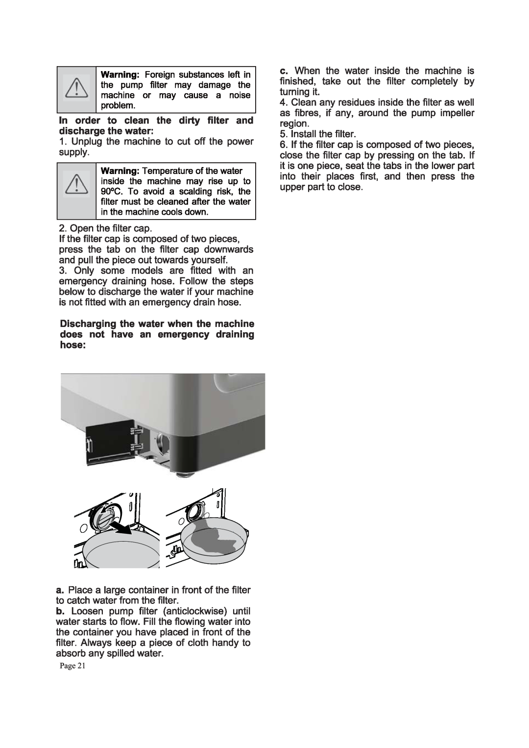 Defy Appliances WTL8019M, WTL8019W manual 