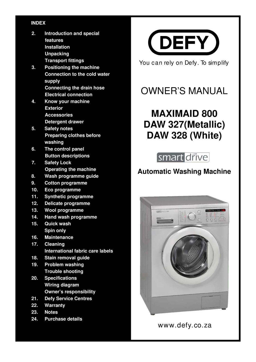 DEFY Maximaid 800 manual 