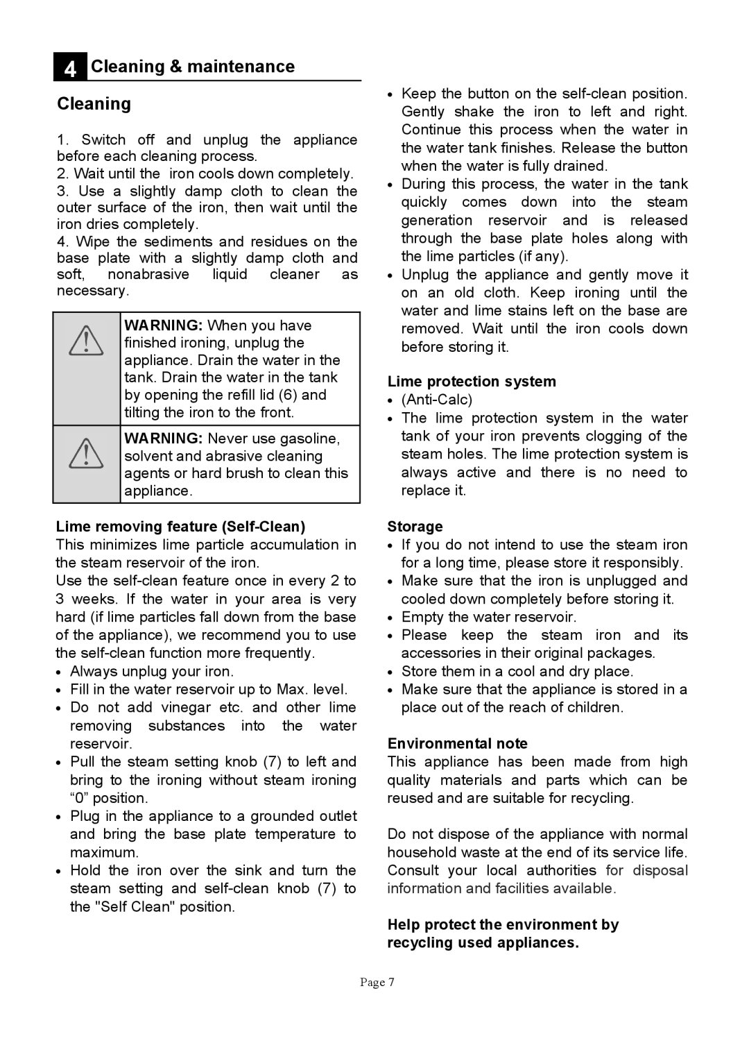 DEFY STEAM IRON SI2302 manual 18% 