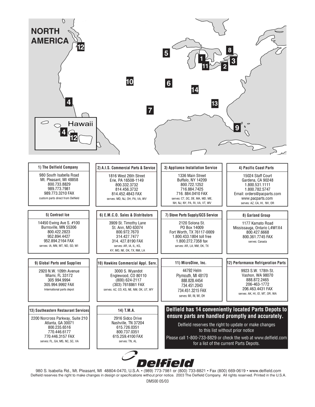 Delfield 500 installation manual North America 