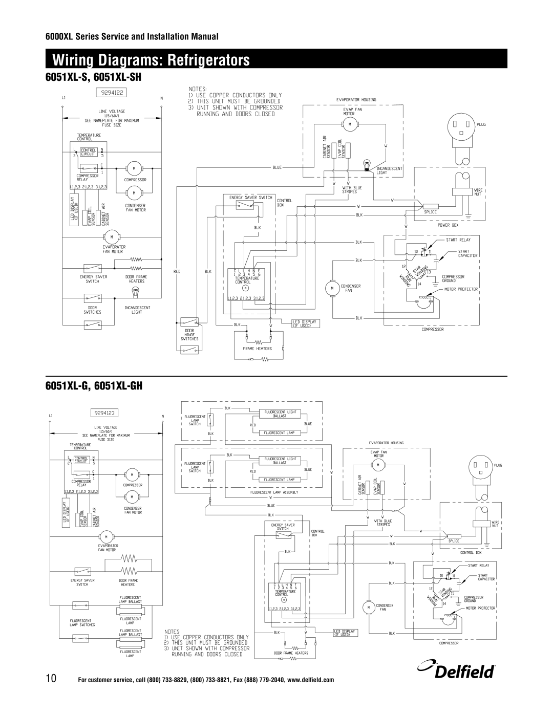 Delfield 6100XL manual 6051XL-S, 6051XL-SH 