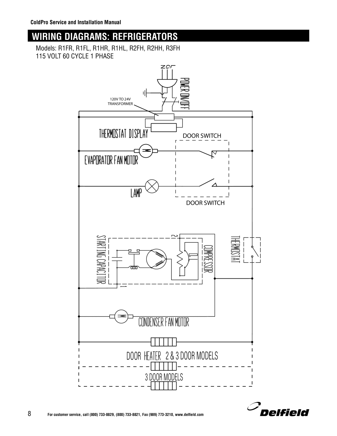 Delfield Refrigerators and Freezers manual Wiring Diagrams Refrigerators 