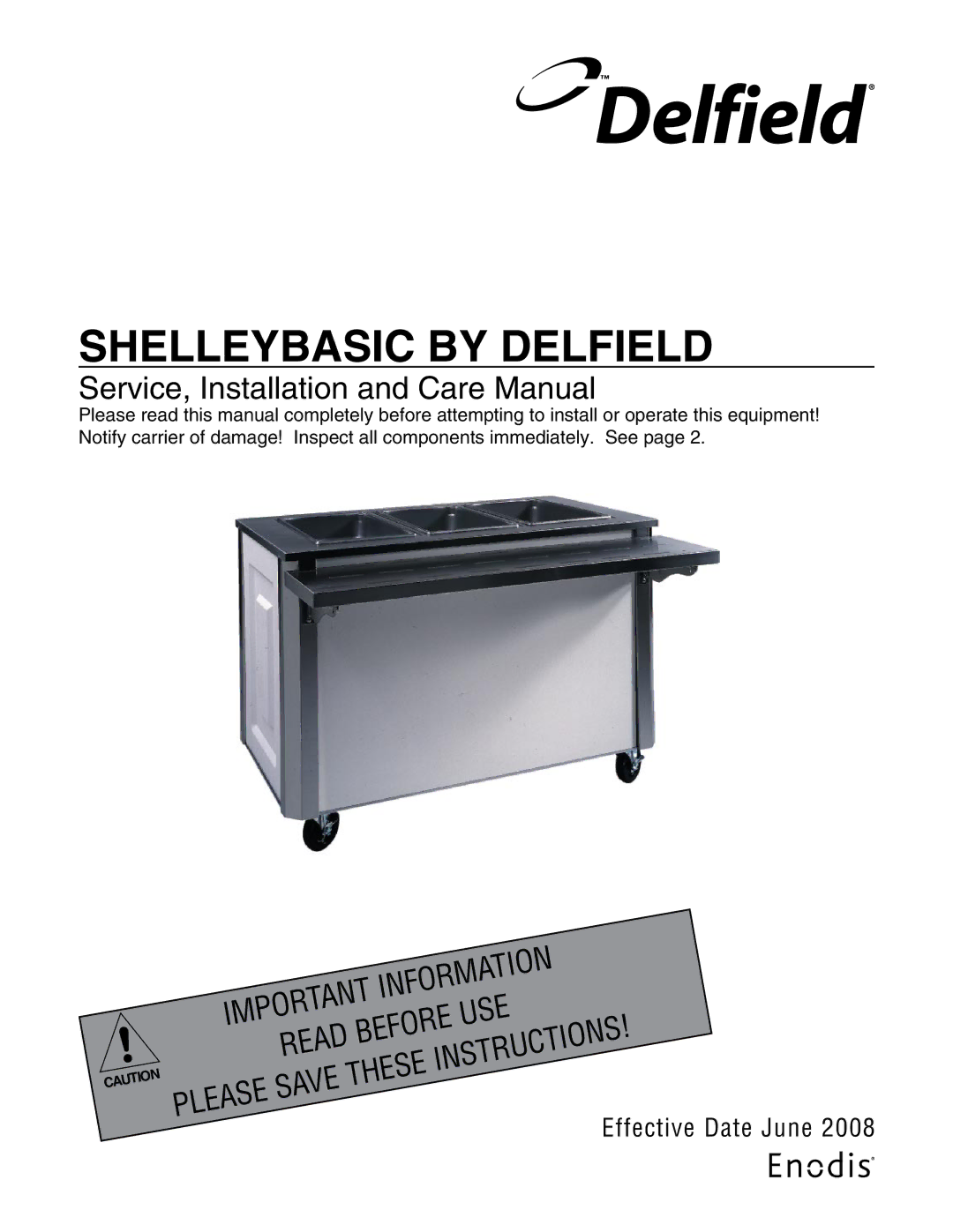 Delfield Shelleybasic manual Delfield 