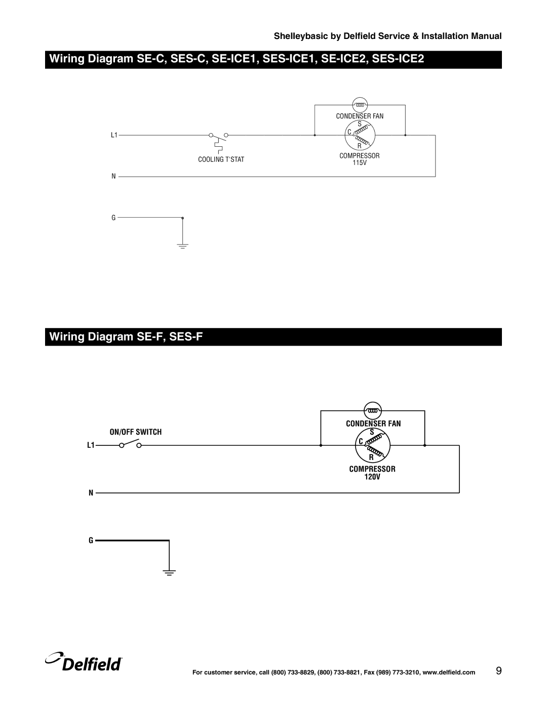 Delfield Shelleybasic manual Wiring Diagram SE-F, SES-F 