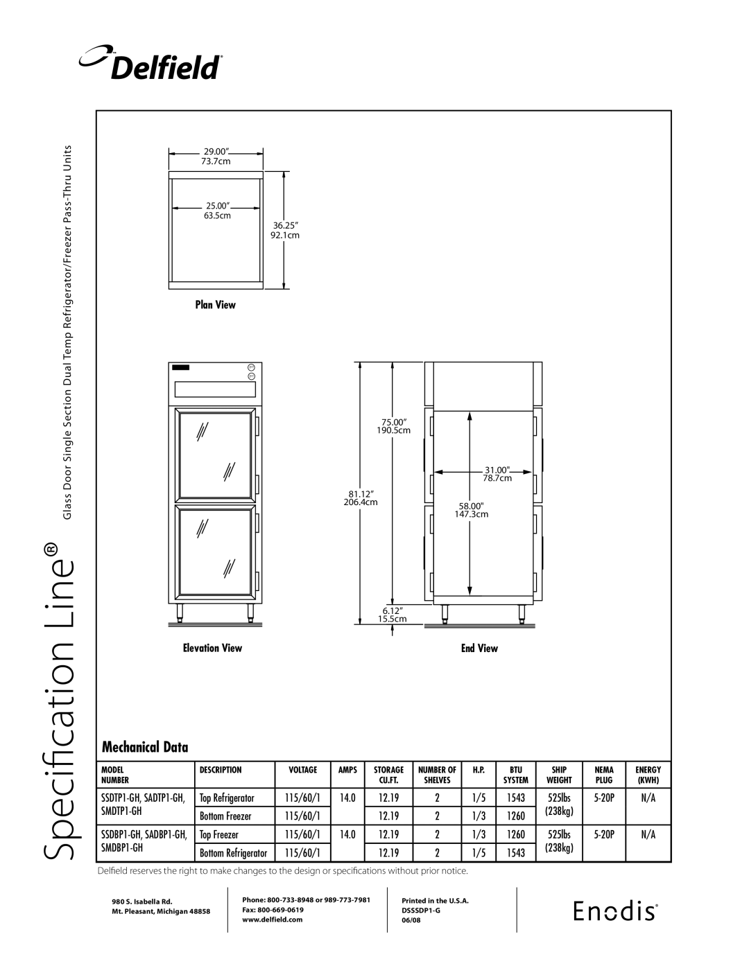 Delfield SSDP1-GH specifications SMDTP1-GH, SMDBP1-GH 