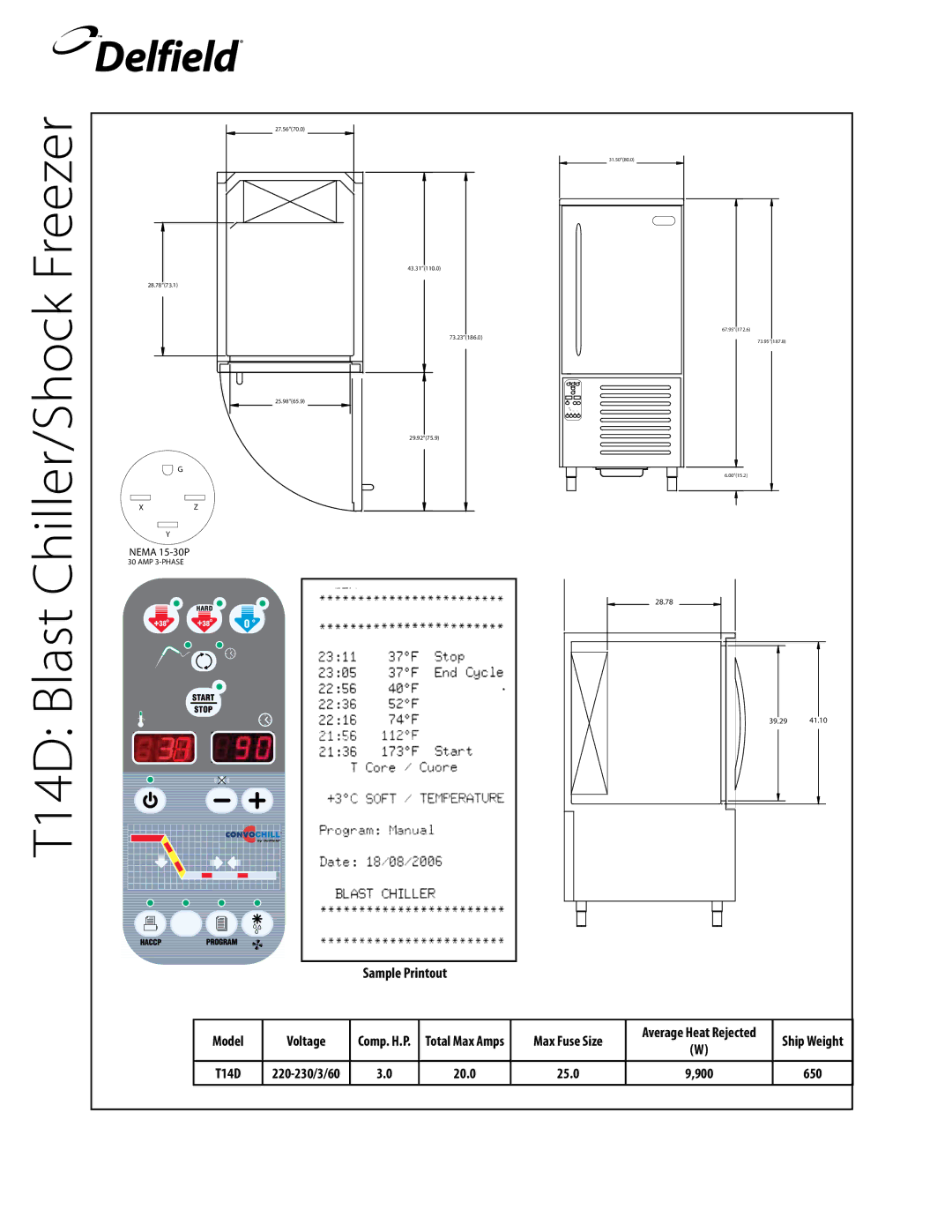 Delfield T20C, T40, T5, T24C manual T14D Blast Chiller/Shock Freezer 