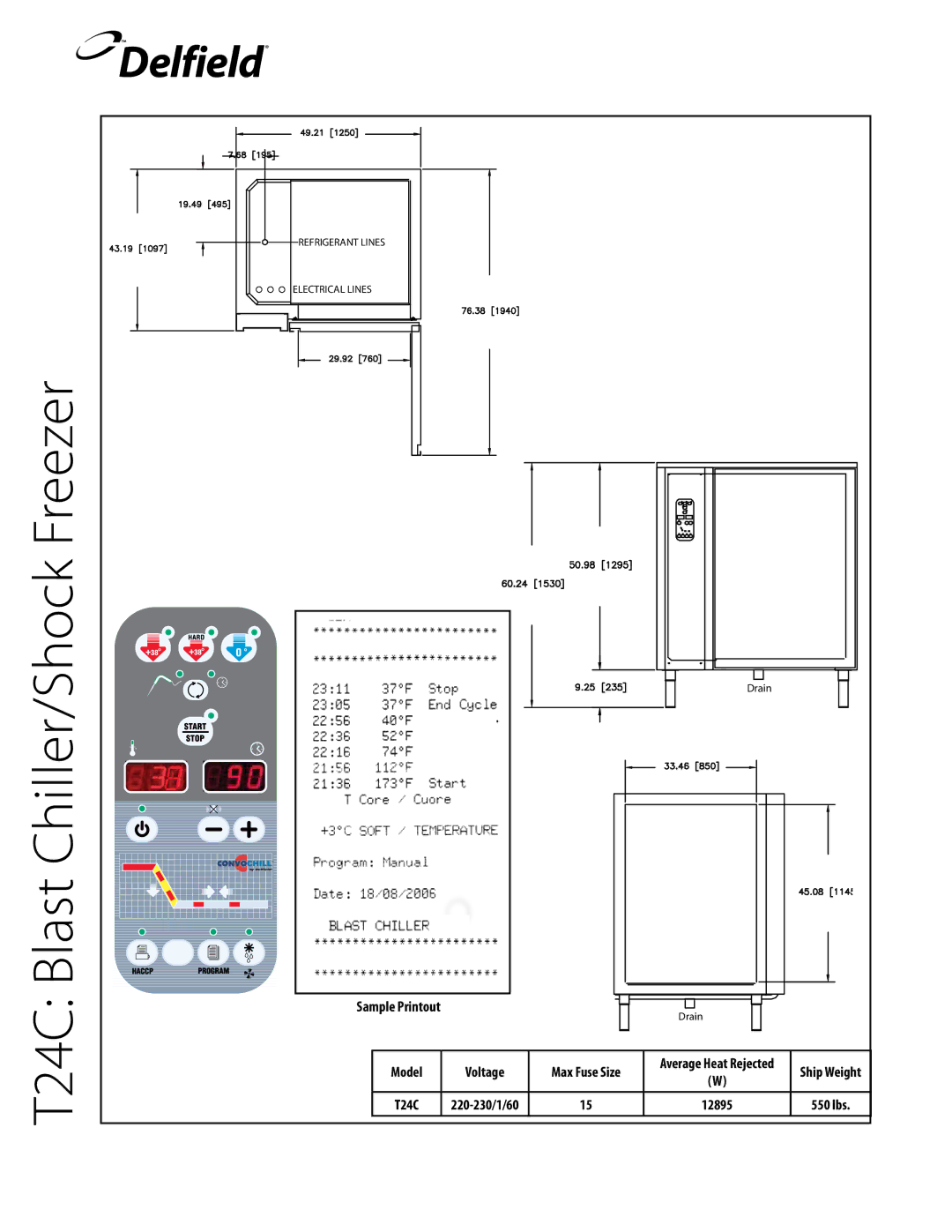 Delfield T40, T20C, T5, T24C, T14D manual Blast Chiller/Shock Freezer 