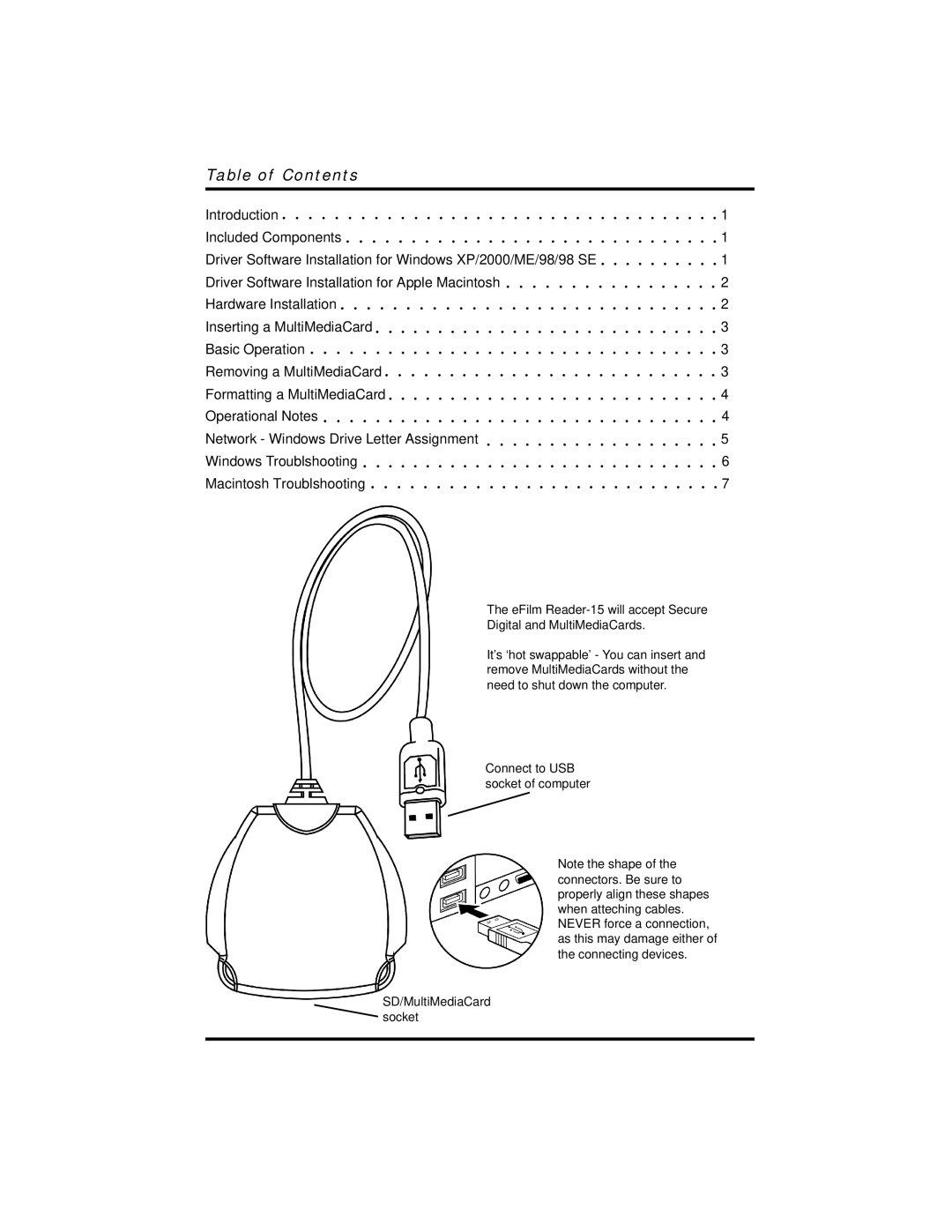 Delkin Devices 15 manual Table of Contents 