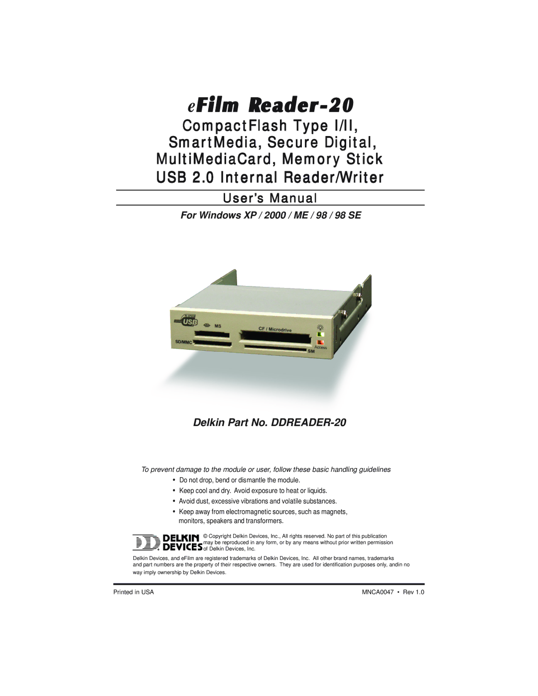 Delkin Devices manual EFilm Reader-20 