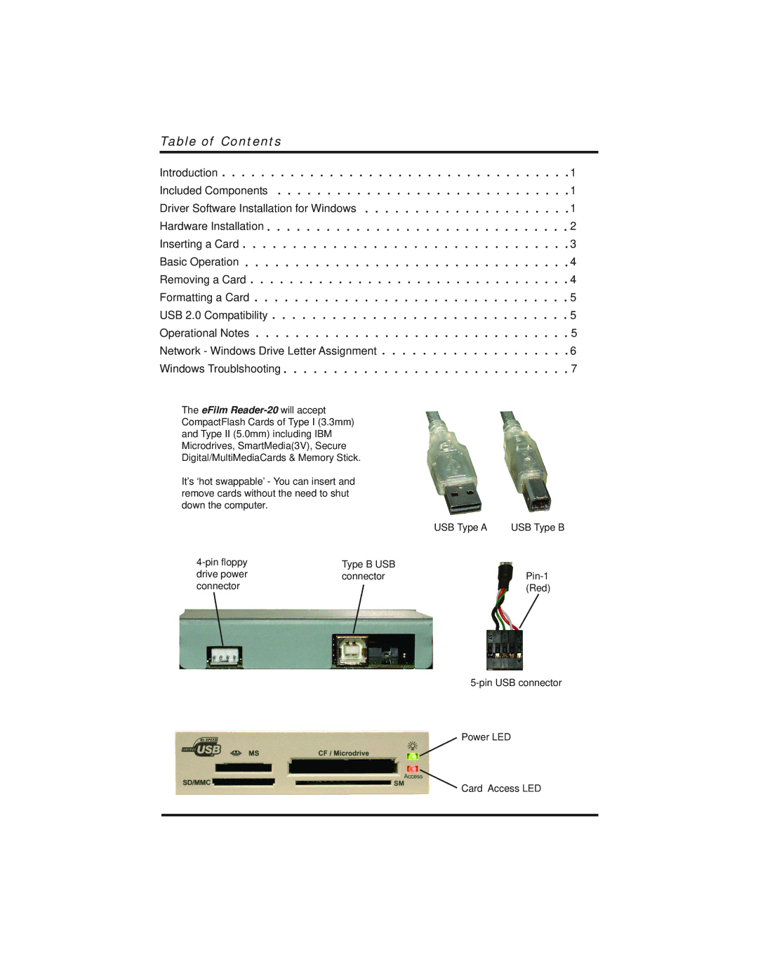 Delkin Devices 20 manual Table of Contents 