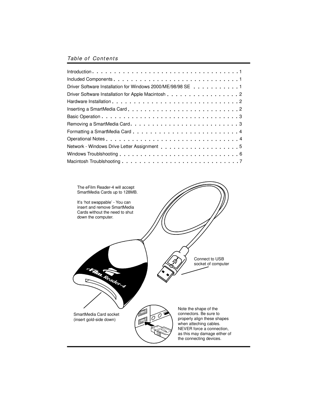 Delkin Devices 4 manual Table of Contents 