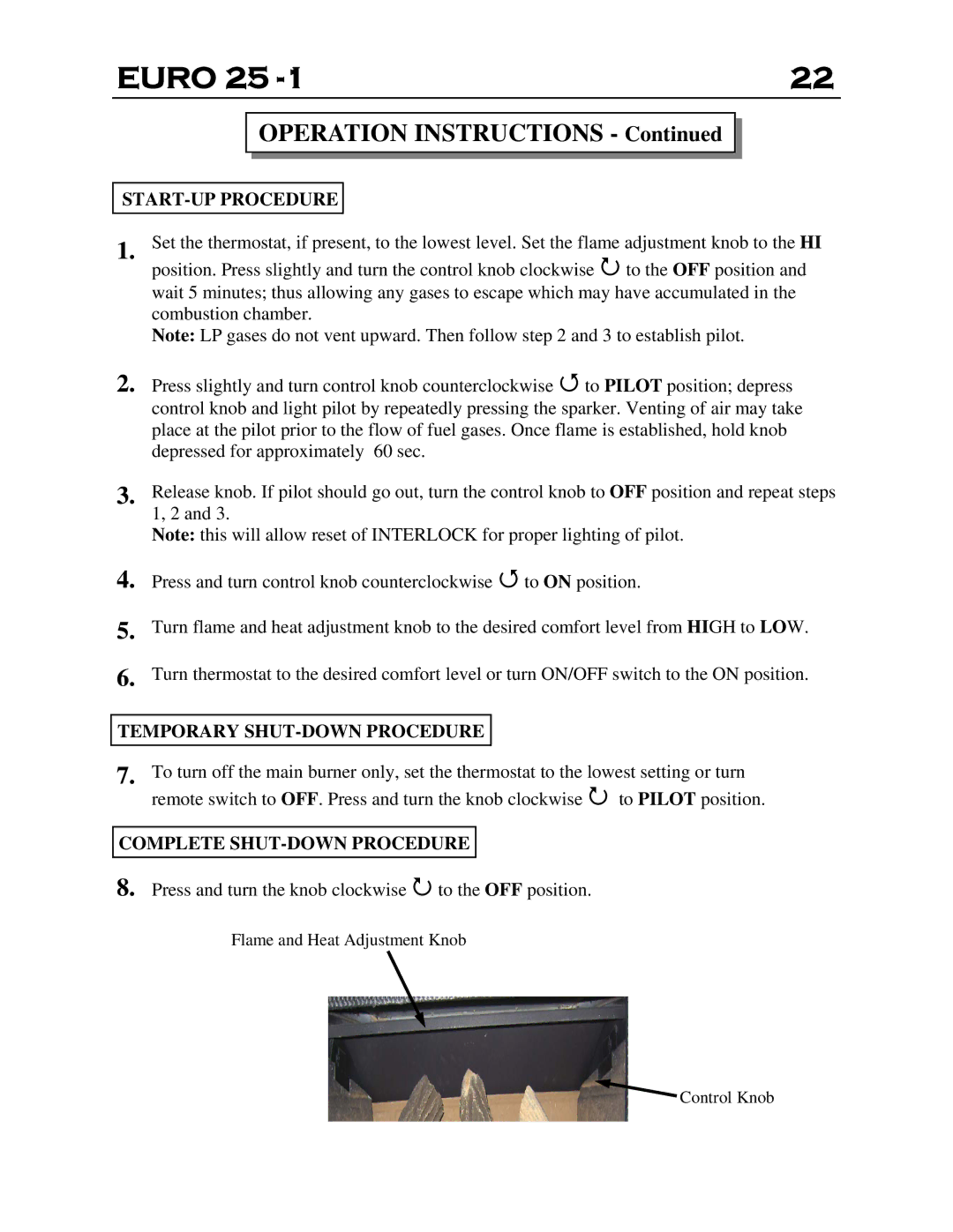 Delkin Devices EI - 25-1 manual START-UP Procedure, Temporary SHUT-DOWN Procedure, Complete SHUT-DOWN Procedure 