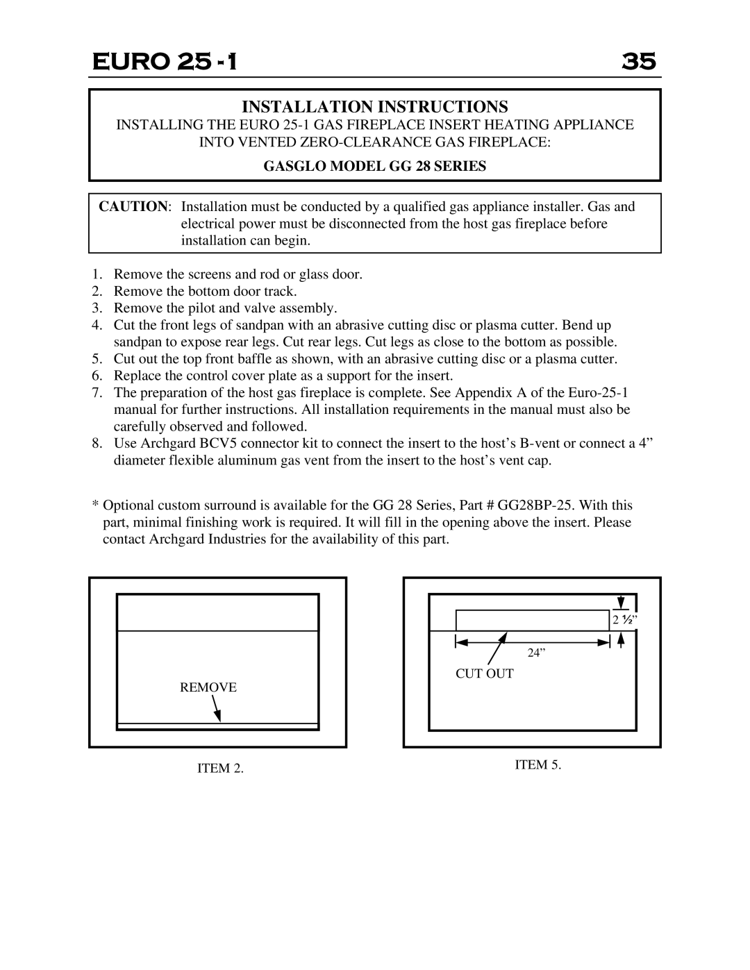 Delkin Devices EI - 25-1 manual Gasglo Model GG 28 Series 