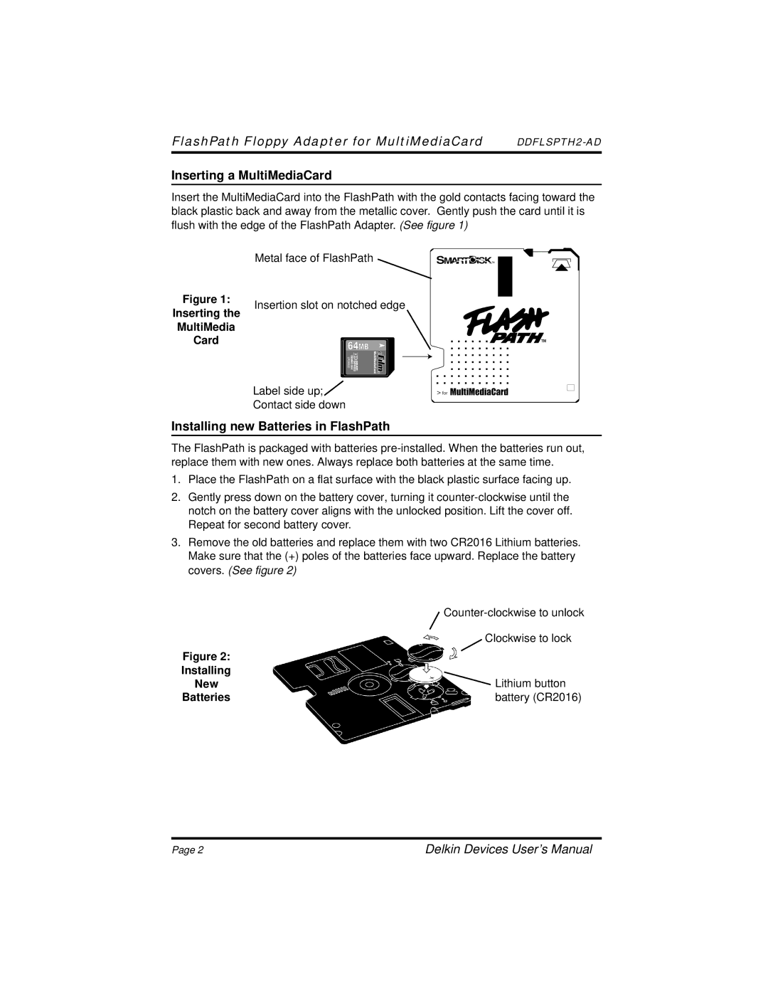 Delkin Devices MultiMedia Card to Floppy Disk Adapter manual FlashPath Floppy Adapter for MultiMediaCard 