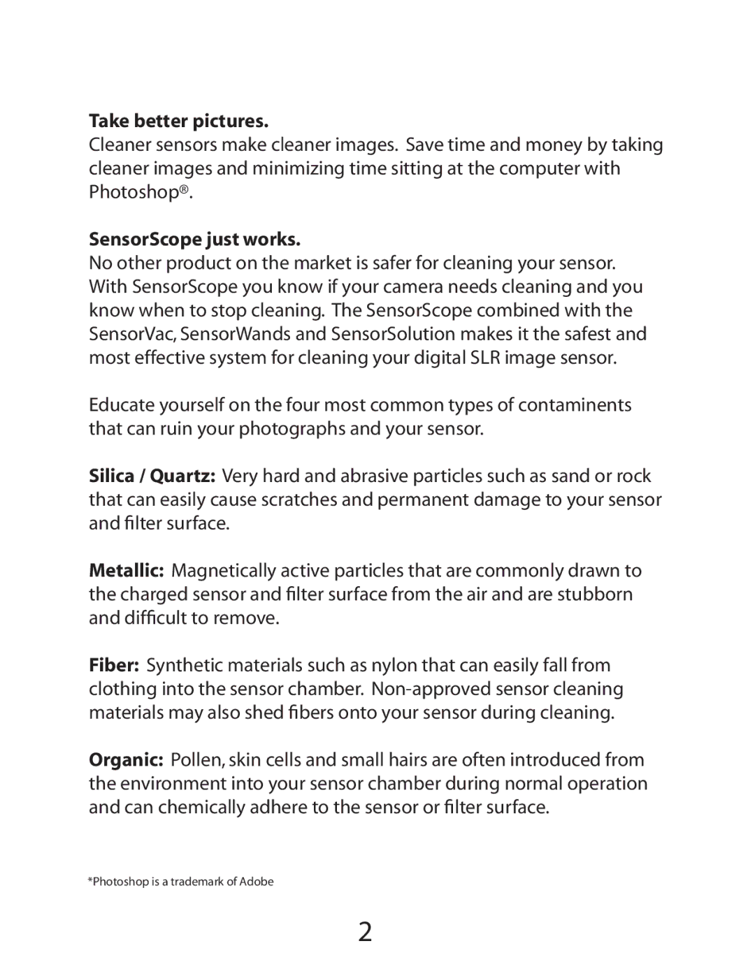 Delkin Devices SensorScope System manual Take better pictures, SensorScope just works 