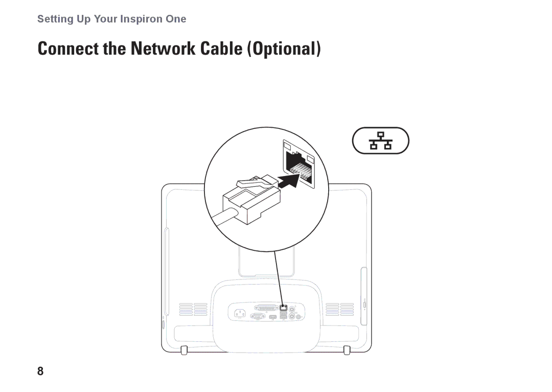 Dell 01HNXJA00, 19T setup guide Connect the Network Cable Optional 