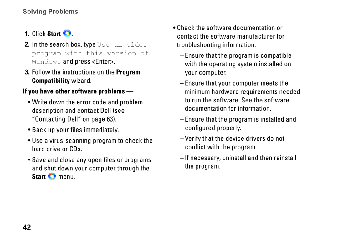 Dell 19T, 01HNXJA00 setup guide If you have other software problems 