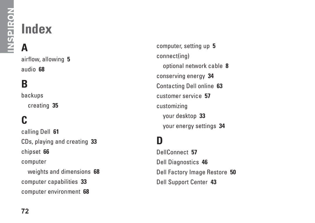 Dell 19T, 01HNXJA00 setup guide Index 