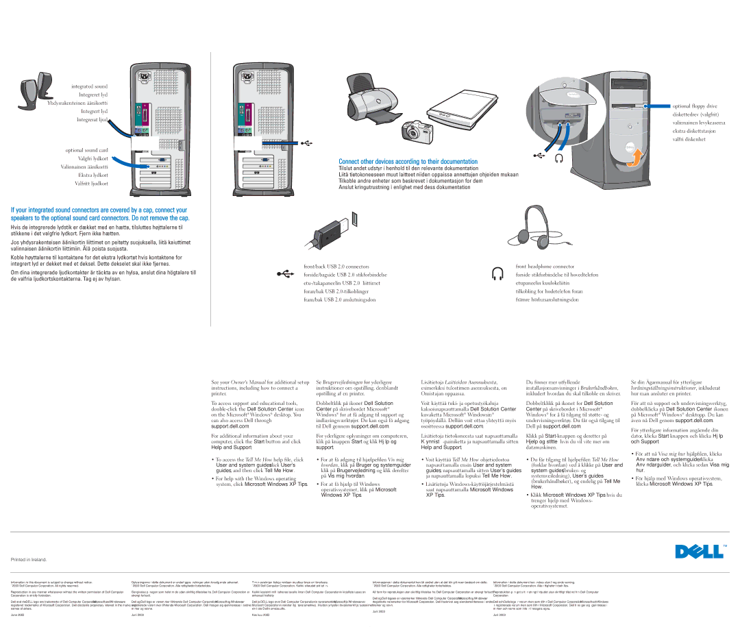 Dell 0C0921A01 owner manual Set Up Other Devices Last, Connect other devices according to their documentation 