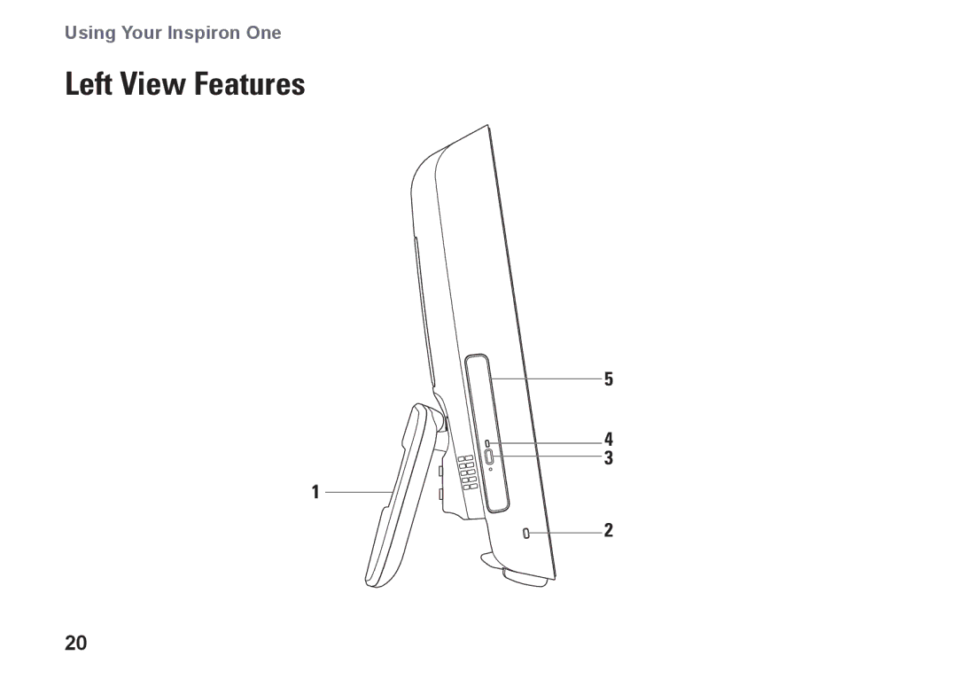 Dell 0DTN4TA00, W01B001 setup guide Left View Features 