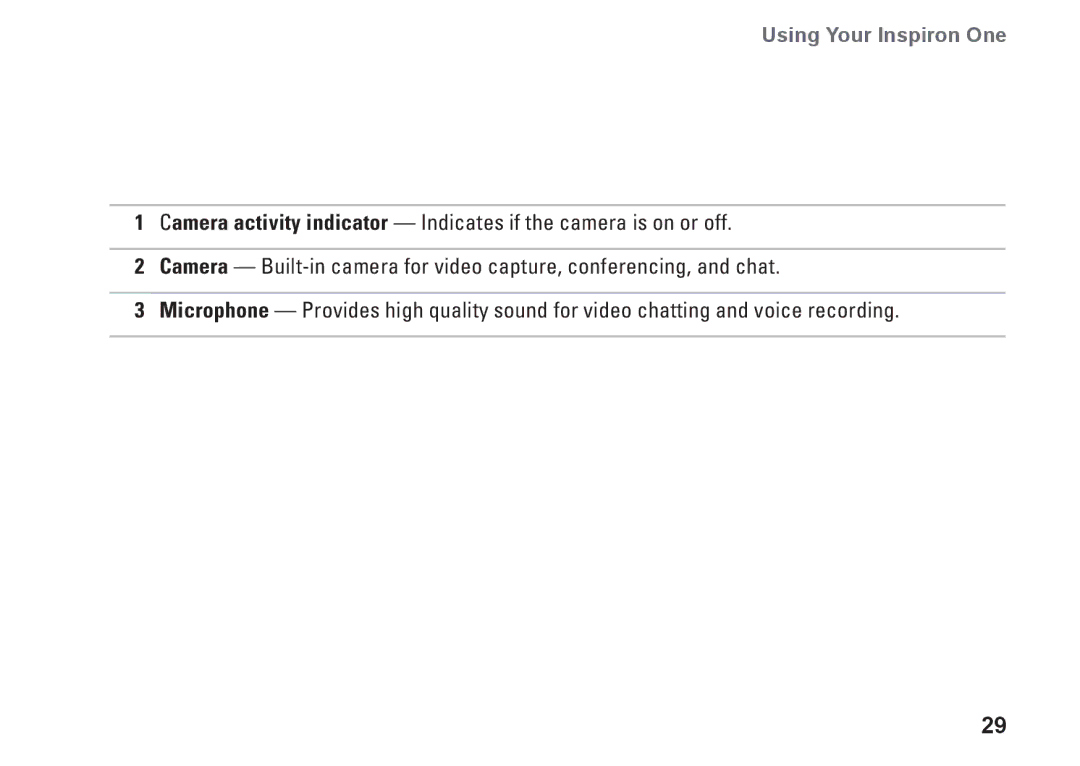 Dell 0DTN4TA00, W01B001 setup guide Using Your Inspiron One 