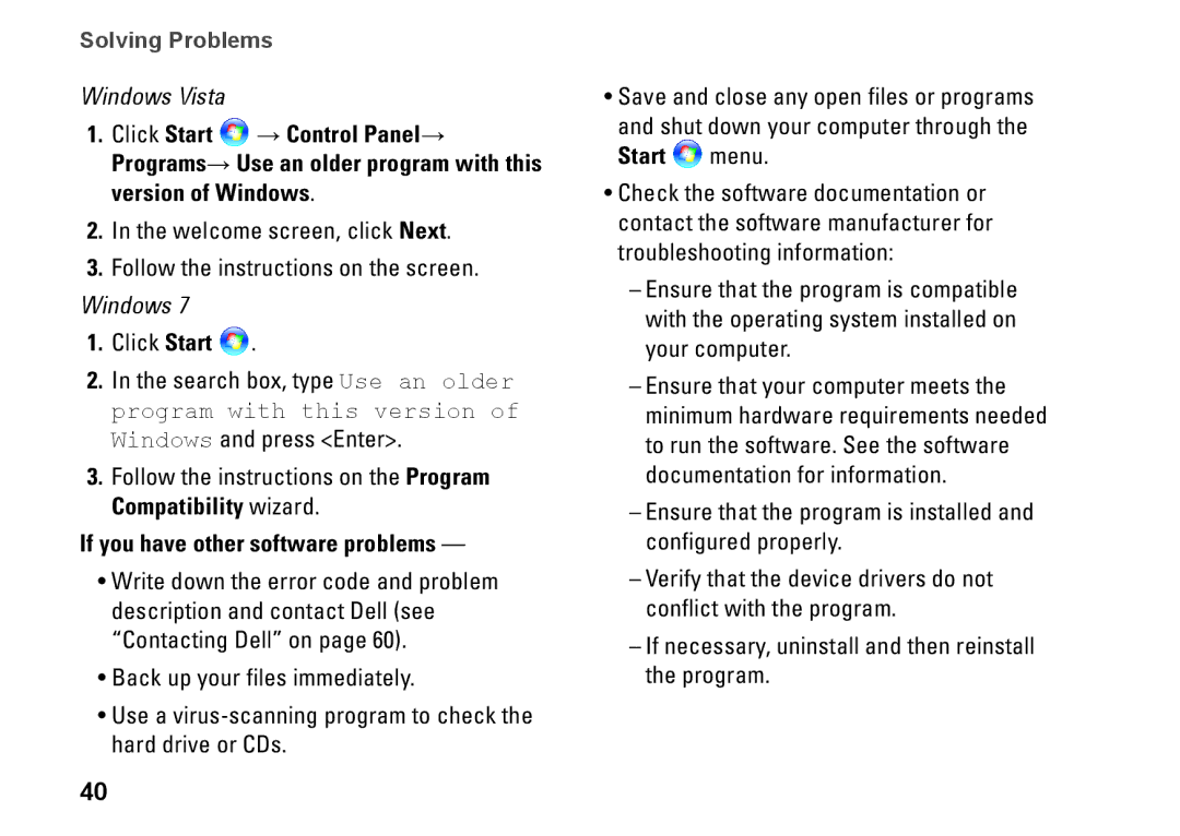 Dell 0DTN4TA00, W01B001 setup guide If you have other software problems 