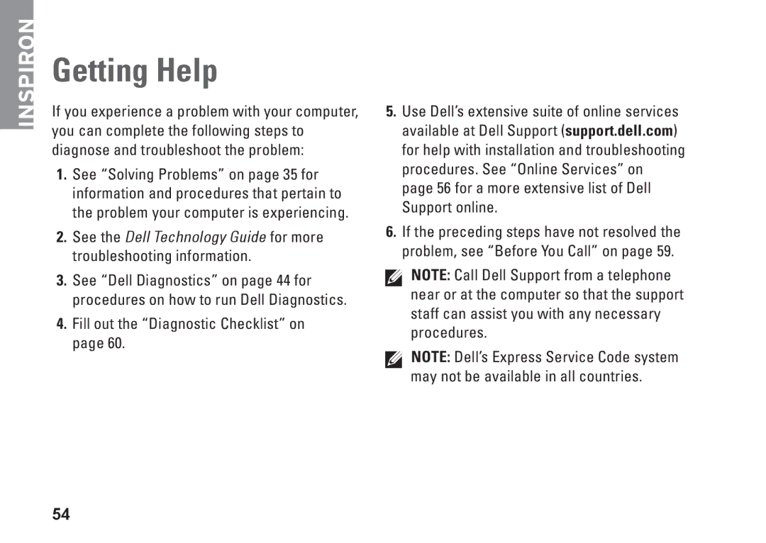 Dell 0DTN4TA00, W01B001 setup guide Getting Help 