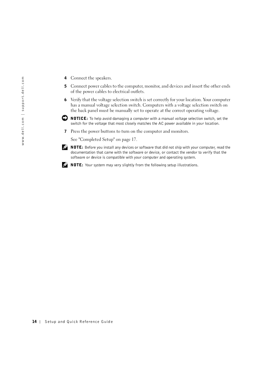 Dell 0F1697A00 manual Setup and Quick Reference Guid e 