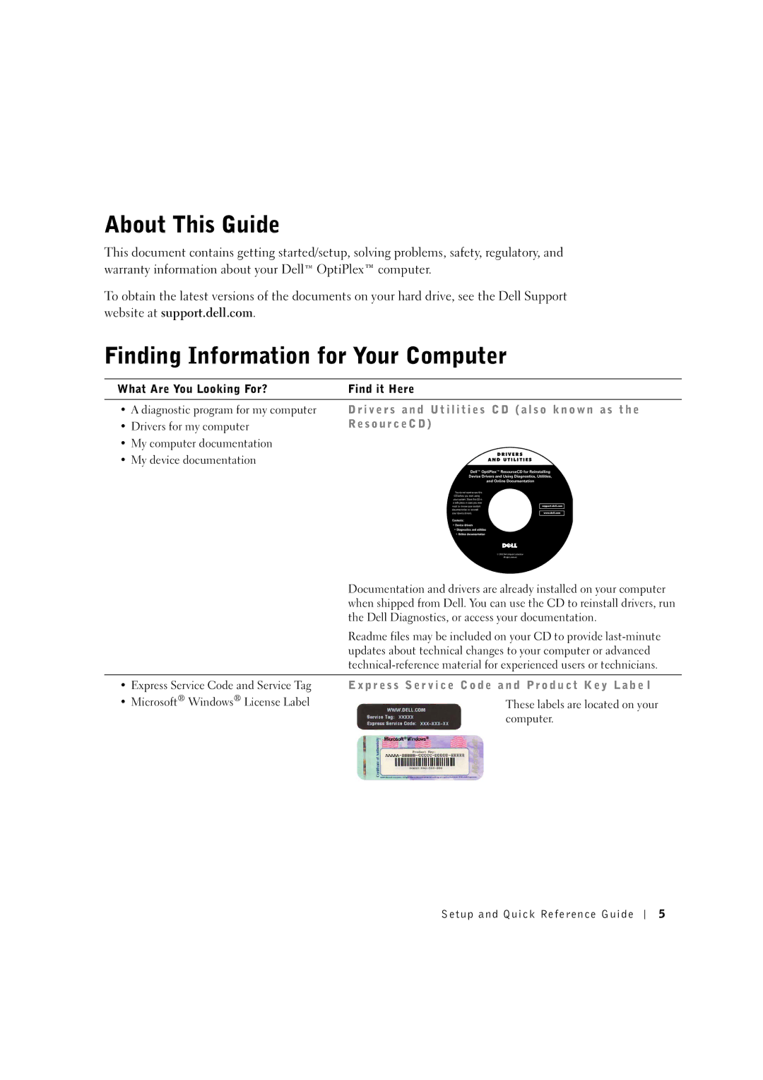 Dell 0F1697A00 manual About This Guide, Finding Information for Your Computer 