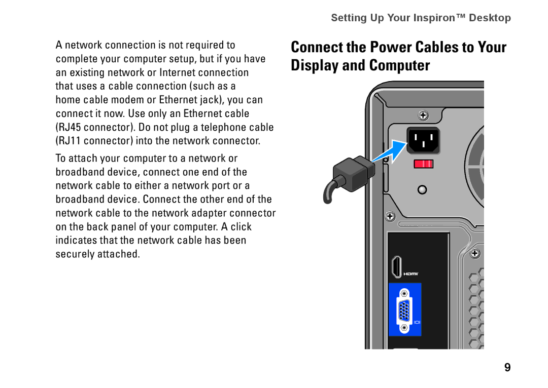 Dell 546, 0F970NA00, 535, 545, 537 setup guide Connect the Power Cables to Your Display and Computer 