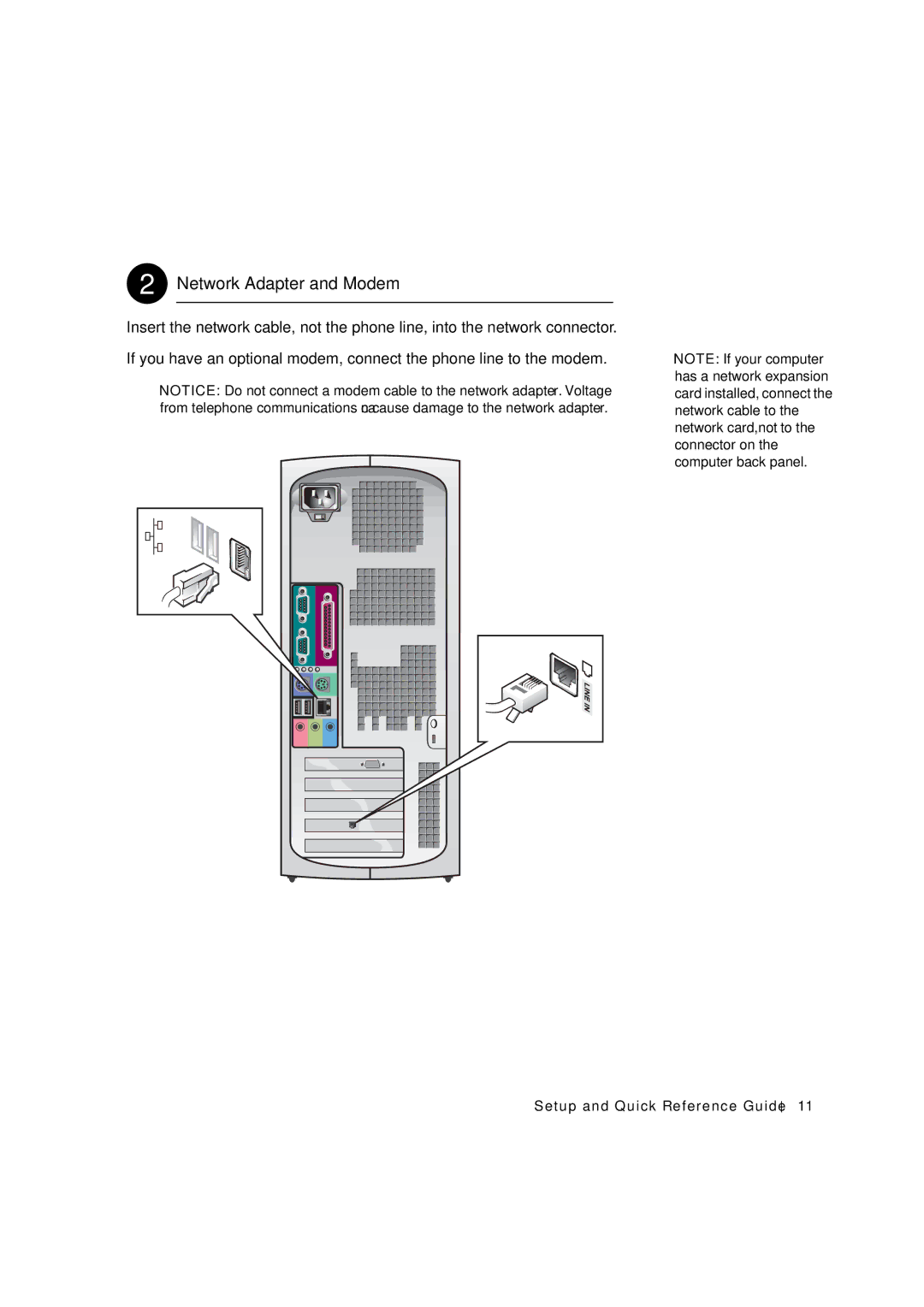 Dell 0G475 manual Network Adapter and Modem 