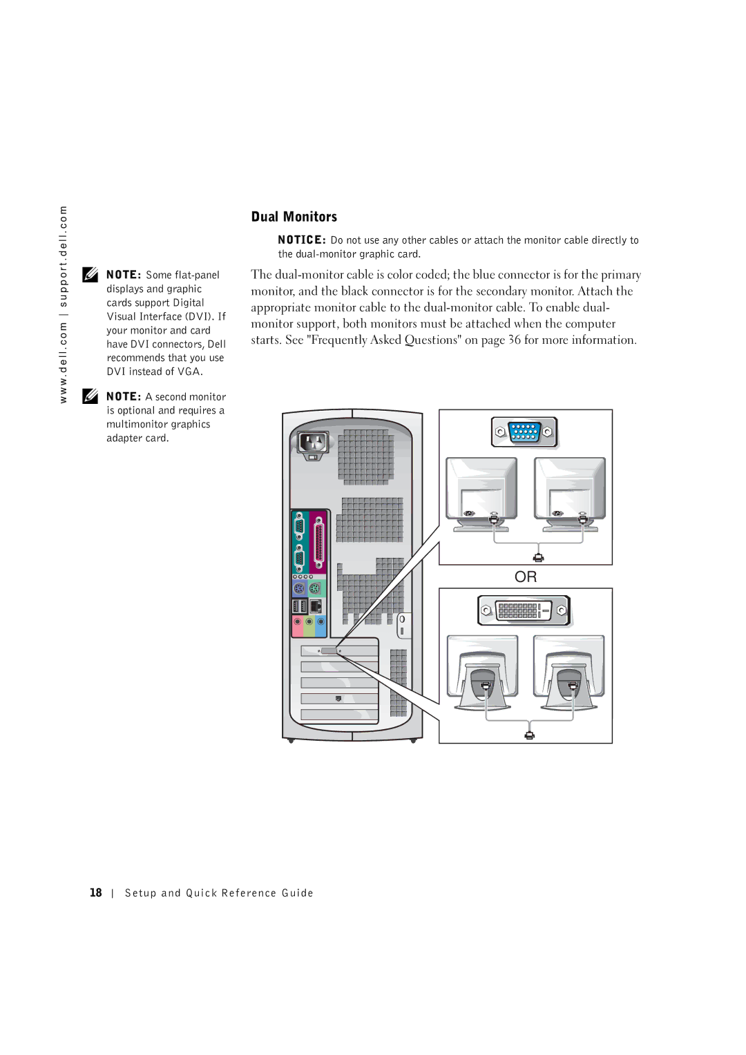 Dell 0G475 manual Dual Monitors 