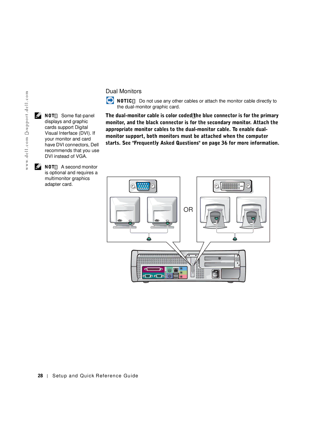 Dell 0G475 manual Dual Monitors 