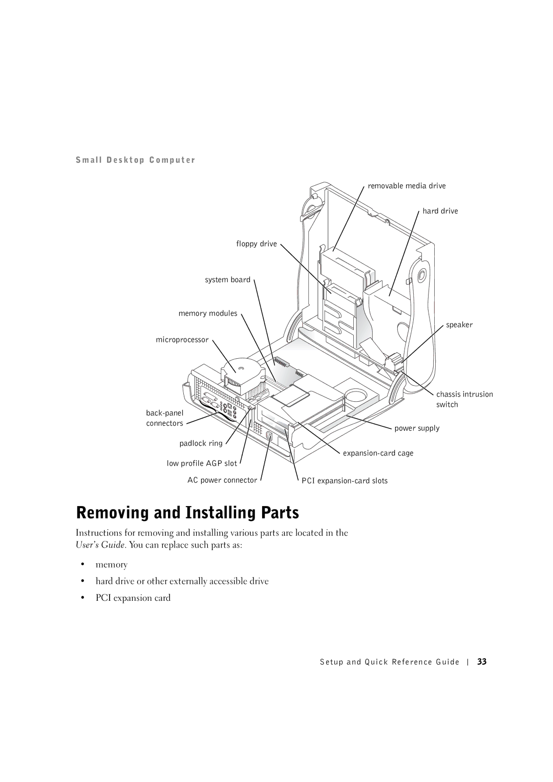 Dell 0G475 manual Removing and Installing Parts 