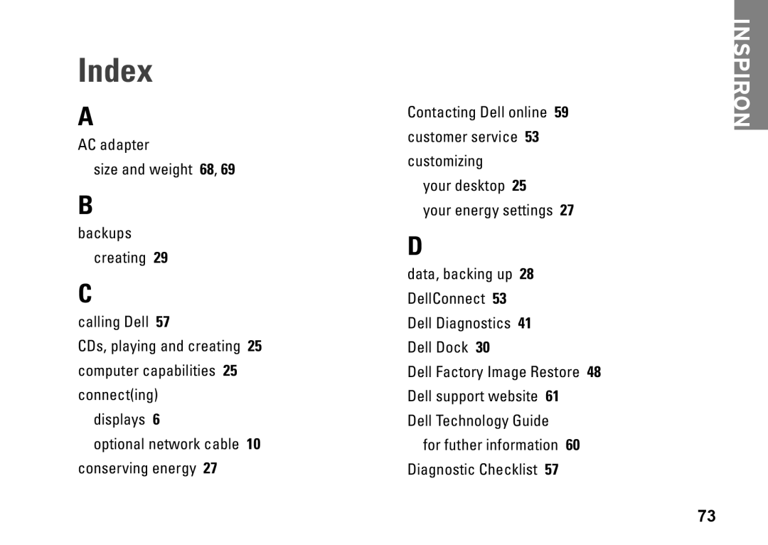 Dell 0H4MWDA00, D02U002, D02U001 setup guide Index 