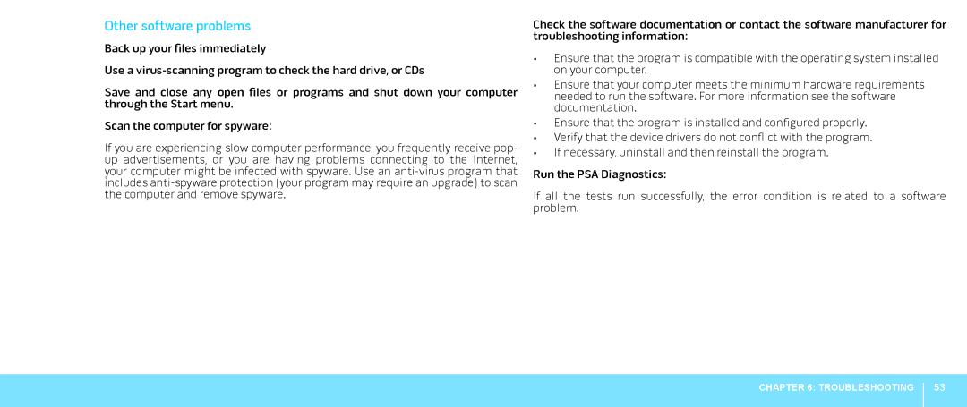 Dell Aurora-R2, 0JYTRGA00 manual Other software problems 