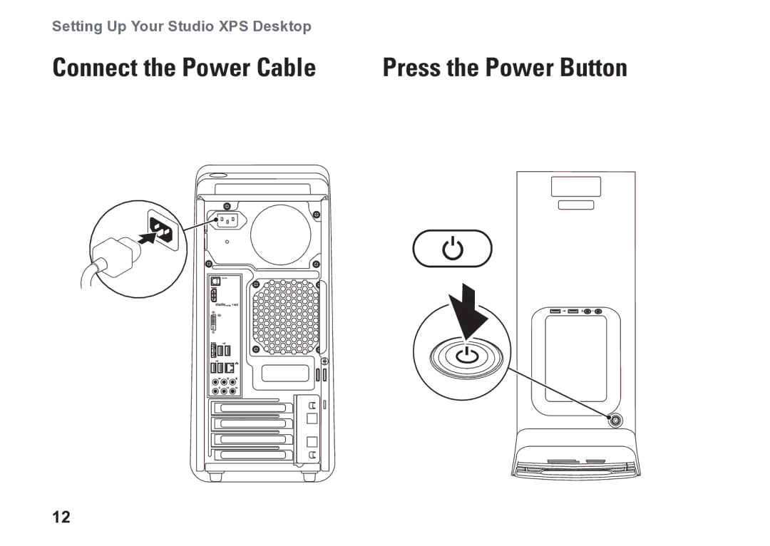 Dell 7100, 0KM04CA00, D03M002 setup guide Connect the Power Cable 